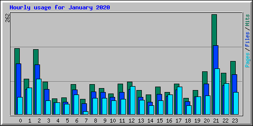 Hourly usage for January 2020