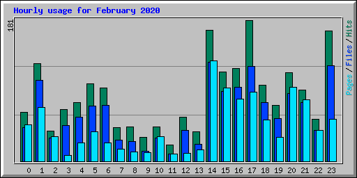 Hourly usage for February 2020