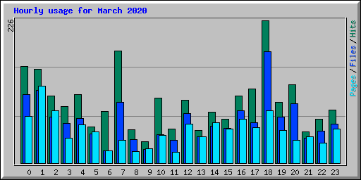Hourly usage for March 2020