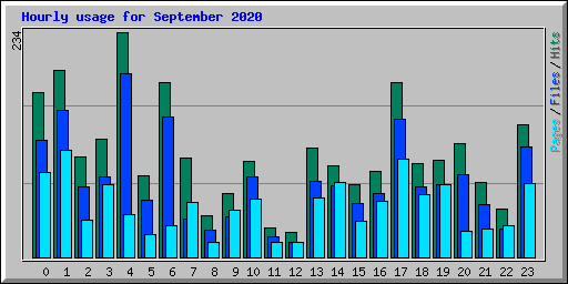 Hourly usage for September 2020